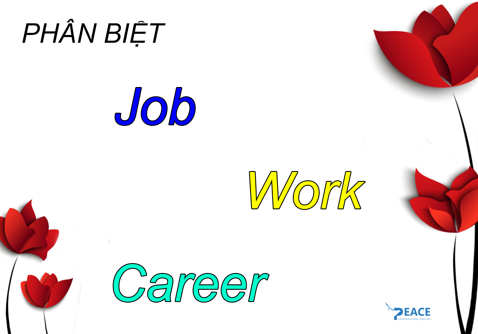 Cách phân biệt “work”, “job” và “career”